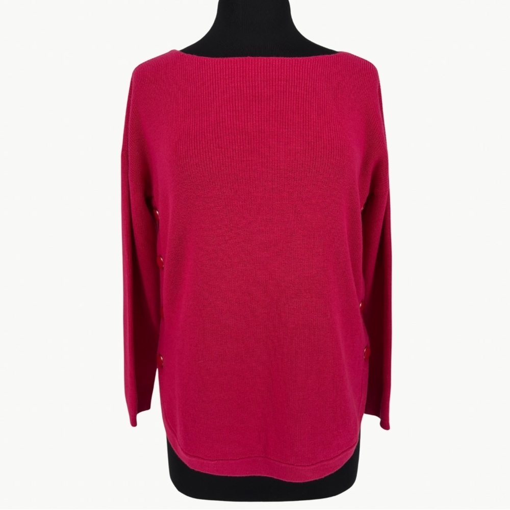 Sézane Clément Merino Wool Cotton Sweater Sz Small Fuchsia Pink French Chic New